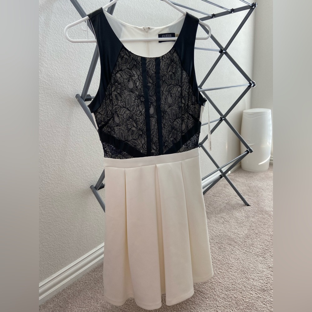 Guess dress with lace and leather details